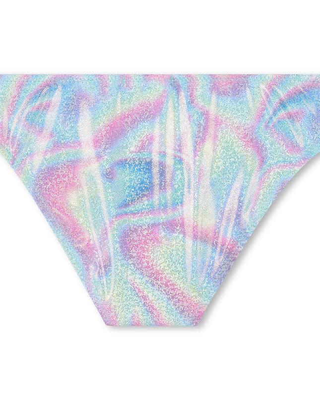 Blue Beach Glass Ruffle Trim Bikini