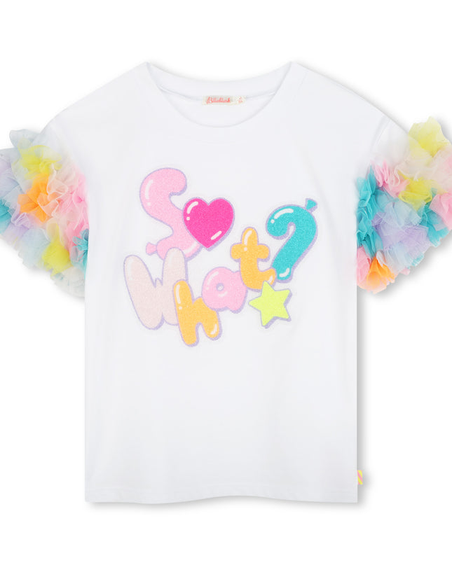 White Tulle Detailed T-Shirt