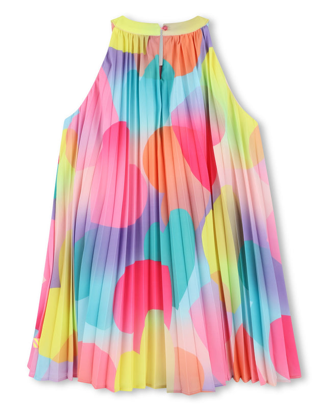 Multicolored Plisse Print Pleated Dress