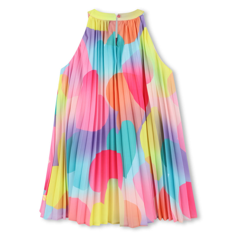 Multicolored Plisse Print Pleated Dress