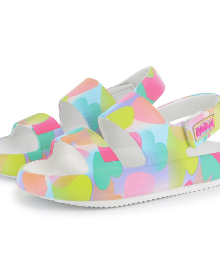 Kids Atelier-Billieblush-Multicolored Heart Sandals