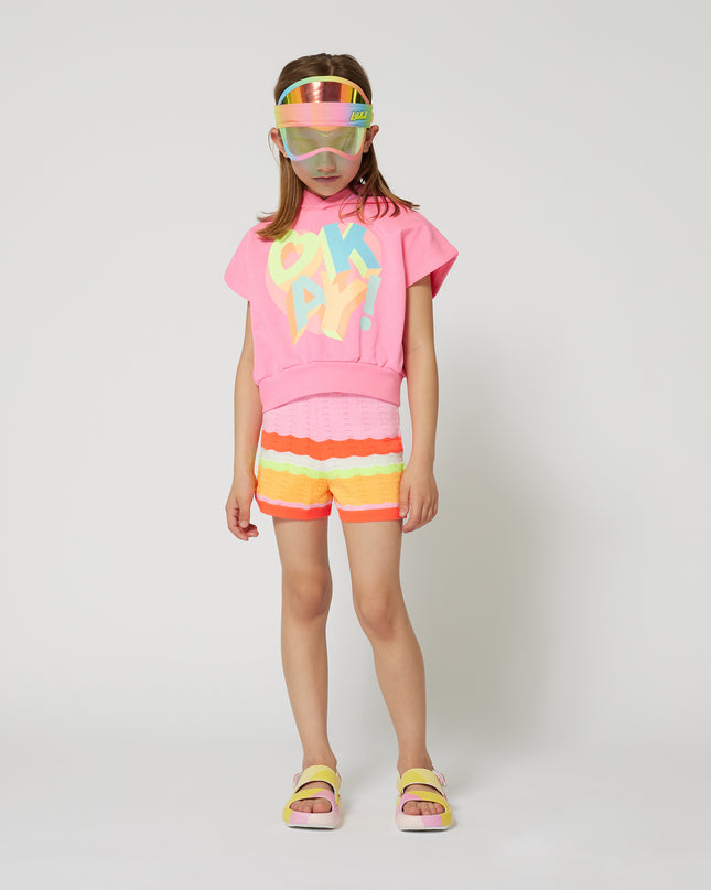 Kids Atelier-Billieblush-Multicolored Sunset Striped Sandals