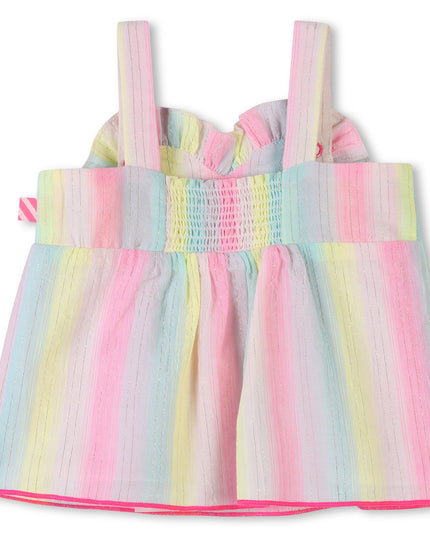 Kids Atelier-Billieblush-Multicolored Stripe Heart Shorts Set