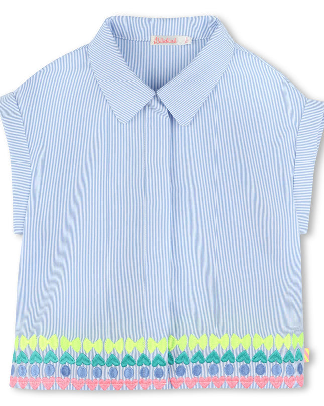 Kids Atelier-Billieblush-Blue Ice Water Striped Shirt