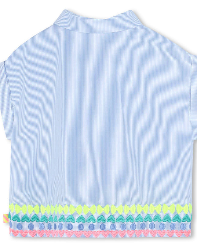 Kids Atelier-Billieblush-Blue Ice Water Striped Shirt