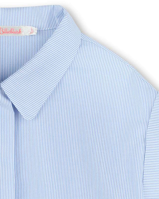 Kids Atelier-Billieblush-Blue Ice Water Striped Shirt