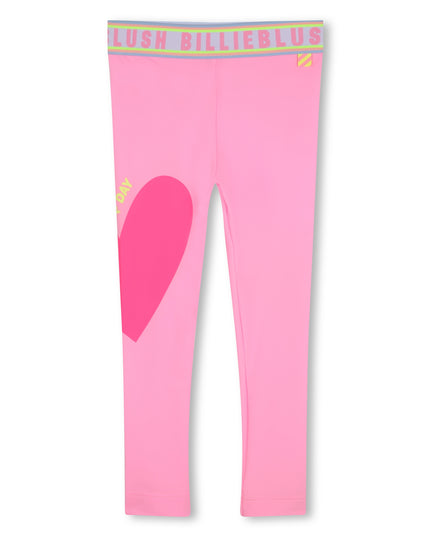 Kids Atelier-Billieblush-Pink Bubblegum Heart Sign Leggings