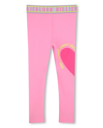 Kids Atelier-Billieblush-Pink Bubblegum Heart Sign Leggings