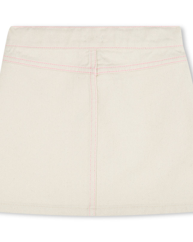 Kids atelier-Billieblush-Beige Sand Rhinestone Embellished Skirt