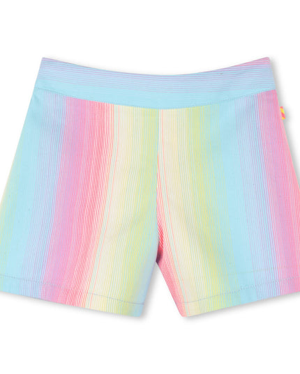Kids Atelier-Billieblush-Multicolored Rainbow Denim Shorts