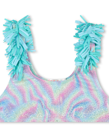 Kids Atelier-Billieblush-Blue Beach Glass Ruffle Trim Bikini