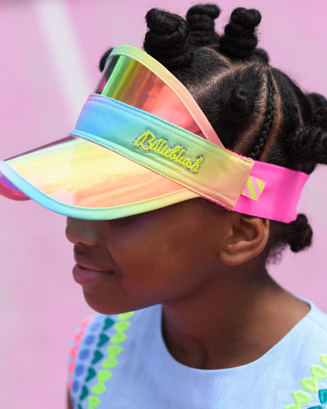 Kids Atelier-Billieblush-Blue Striped Ice Water Embroidered Dress