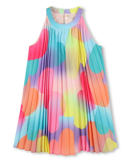 Kids Atelier-Billieblush-Multicolored Plisse Print Pleated Dress