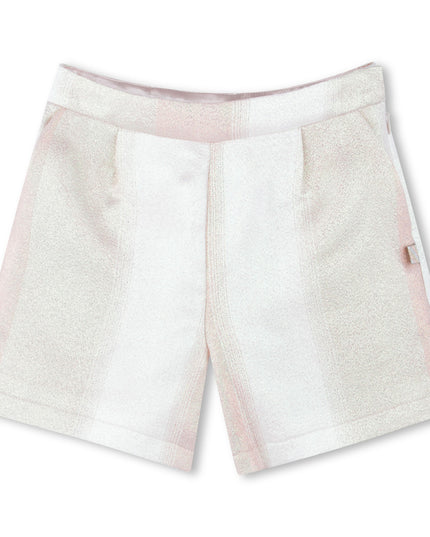 Kids Atelier-Billieblush-Ivory Faded-Effect Multicolored Shorts