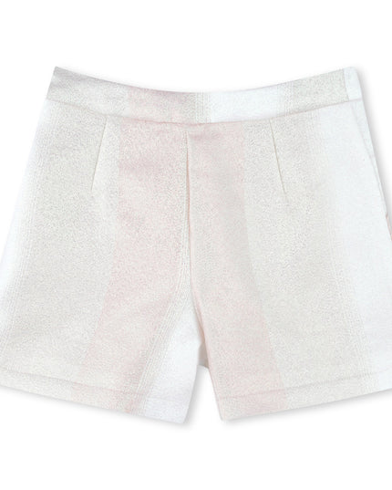 Kids Atelier-Billieblush-Ivory Faded-Effect Multicolored Shorts