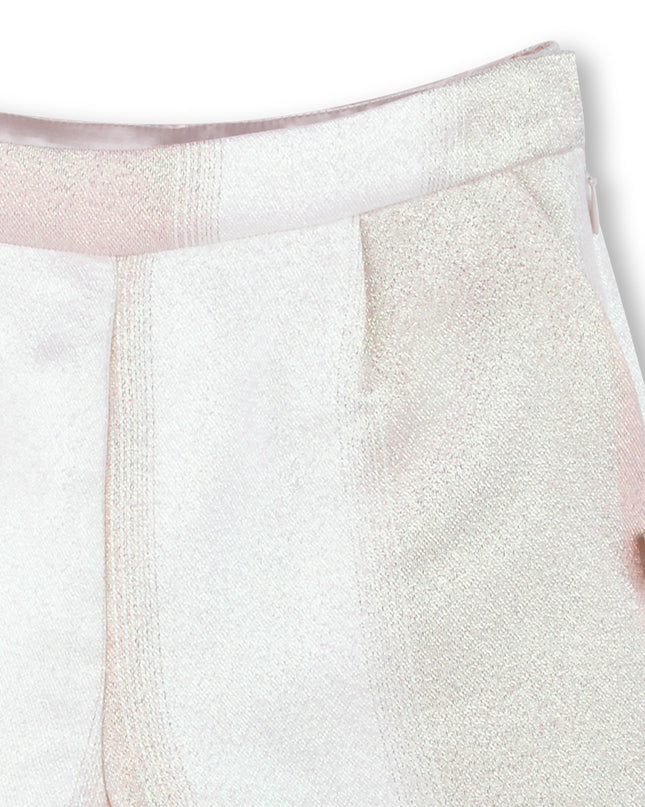 Kids Atelier-Billieblush-Ivory Faded-Effect Multicolored Shorts