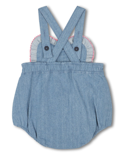 Kids Atelier-Billieblush-Blue Denim Heart Romper
