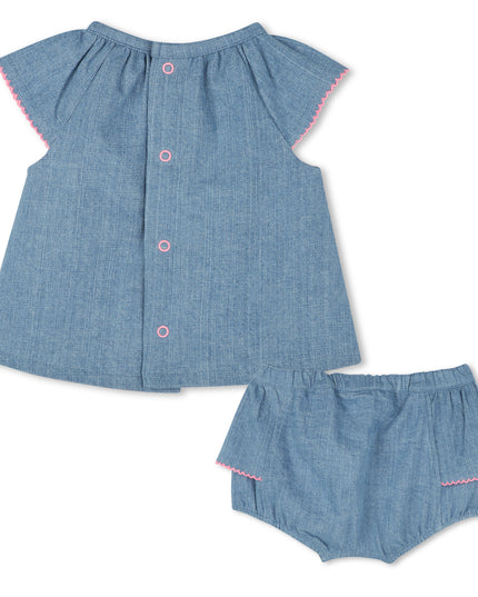 Denim Blue Heartprint Tunic Set