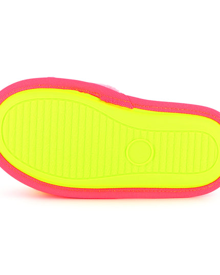 Kids atelier-Billieblush-Pink Fluffy Slingback Strap Sandal