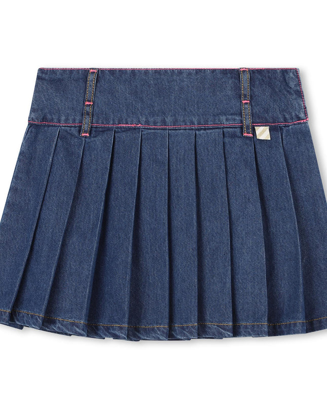 kidsatelier-billieblush-Pleated-denim-skirt