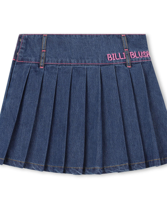 kidsatelier-billieblush-Pleated-denim-skirt