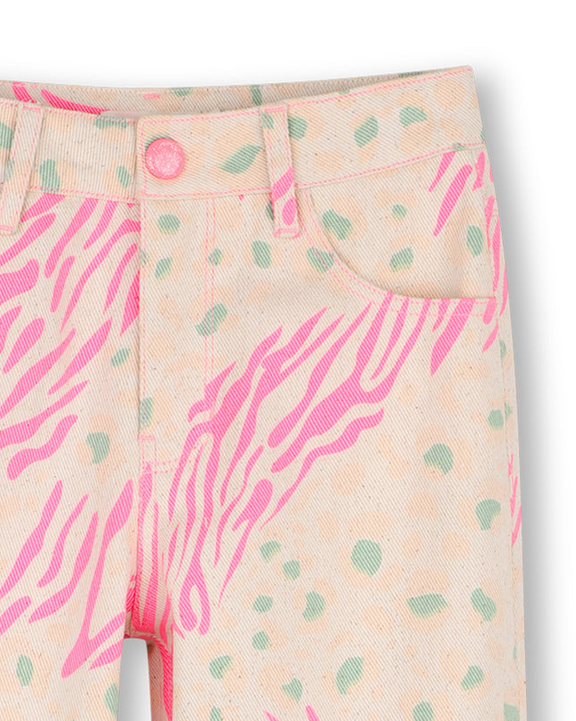 kidsatelier-Billieblush-Beige Animal Print Pants