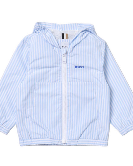 Kids Atelier-Boss-Pale Blue Hooded Windbreaker