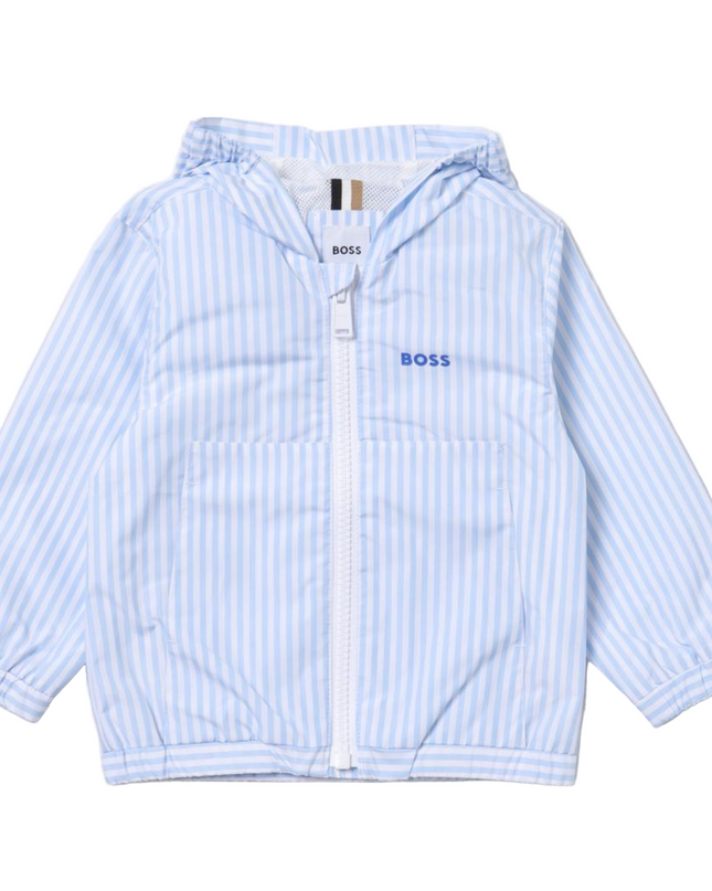 Kids Atelier-Boss-Pale Blue Hooded Windbreaker
