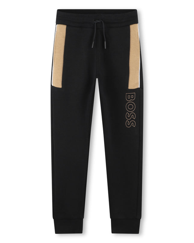 Kids Atelier-Boss-Boys Black Jogging Bottoms