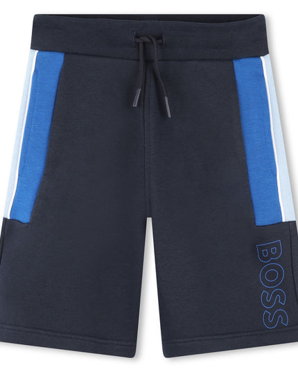 Kids Atelier-Boss-Boys Navy Blue Logo Shorts