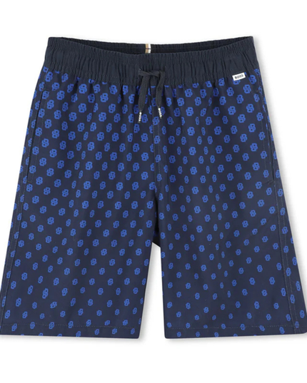 Kids Atelier-Boss-Boys Navy Monogram Swim Shorts