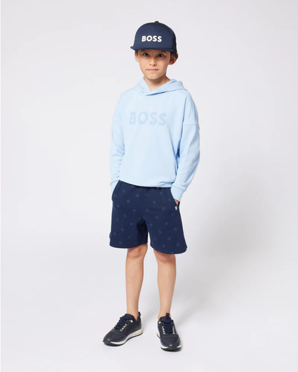 Kids Atelier-Boss-Boys Navy Monogram Swim Shorts