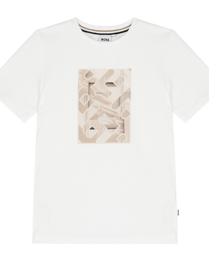 Kids Atelier-Boss-Boys White Logo T-Shirt
