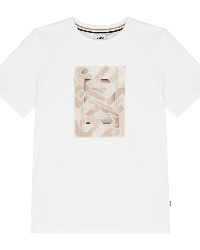 Kids Atelier-Boss-Boys White Logo T-Shirt