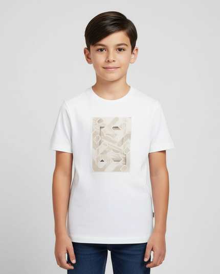 Kids Atelier-Boss-Boys White Logo T-Shirt
