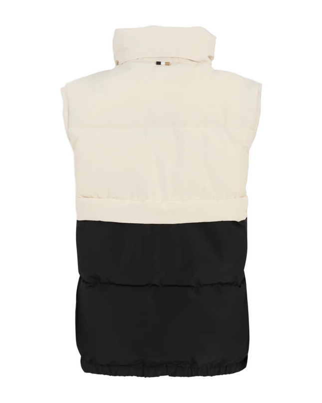 Kids Atelier-Boss-Beige Puffer Jacket Sleeveless