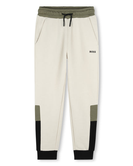 Kids atelier-Boss-Ivory Joggers For Boys