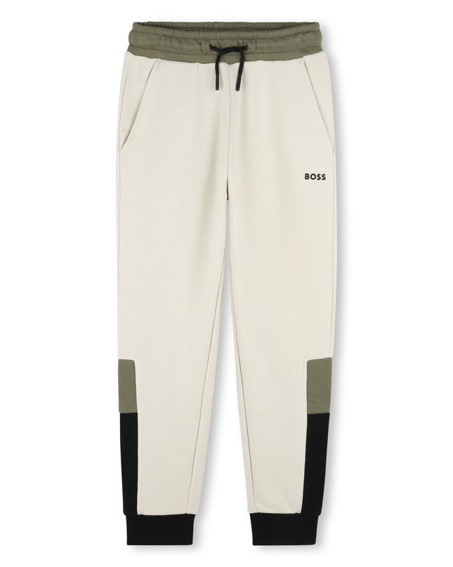 Kids atelier-Boss-Ivory Joggers For Boys