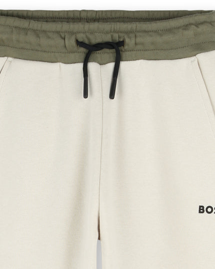Kids atelier-Boss-Ivory Joggers For Boys