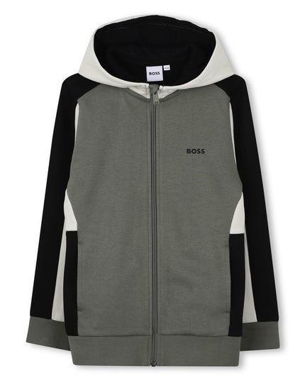 Kids Atelier-Boss-Gray Hooded Cardigan