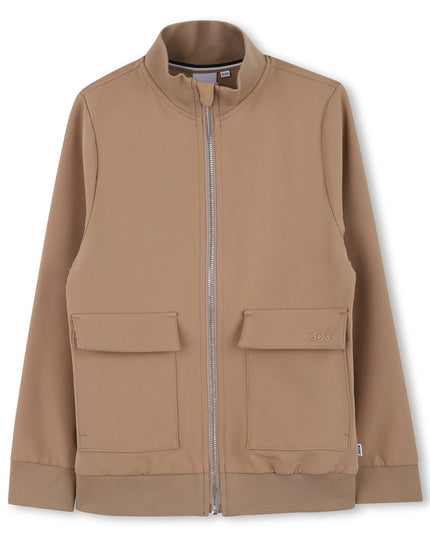 Kids Atelier-Boss-Brown Zip-Up Cardigan