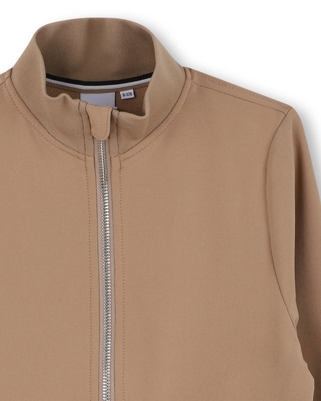 Kids Atelier-Boss-Brown Zip-Up Cardigan