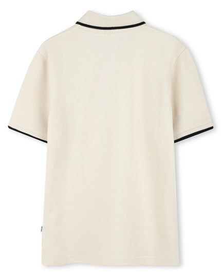 Kids Atelier-Boss-Ivory Short Sleeve Polo Shirt