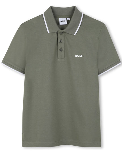 Kids Atelier-Boss-Green Short Sleeve Polo