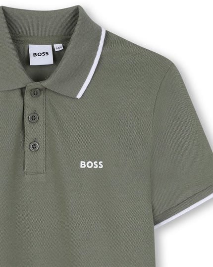 Kids Atelier-Boss-Green Short Sleeve Polo