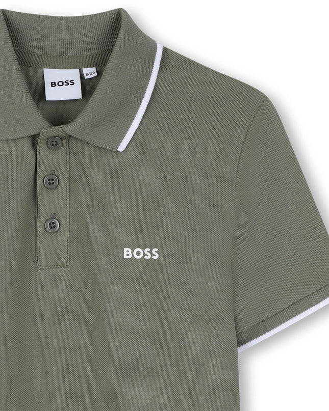 Kids Atelier-Boss-Green Short Sleeve Polo
