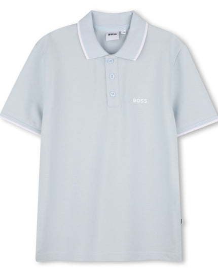Kids Atelier-Boss-Light Blue Short Sleeve Polo