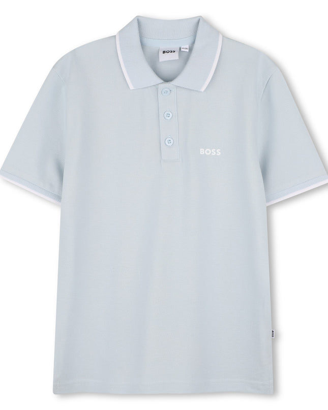 Kids Atelier-Boss-Light Blue Short Sleeve Polo