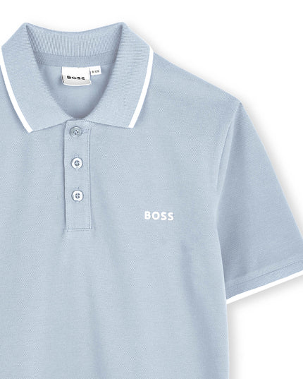 Kids Atelier-Boss-Light Blue Short Sleeve Polo