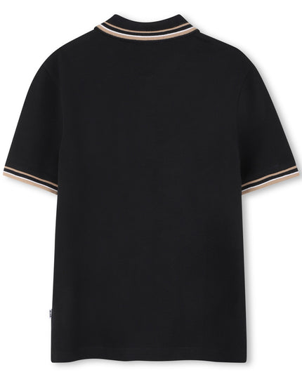 Kids Atelier-Boss-Black Short Sleeve Polo